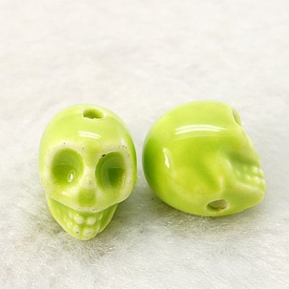 Handmade Porcelain Beads, Halloween Jewelry DIY Material, Skull