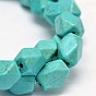 Turquoise synthétique brins de perles cuboïde, cuboïde, facette, 12x8x8mm, Trou: 1mm, Environ 32 pcs/chapelet, 15.7 pouce