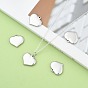304 Stainless Steel Stamping Blank Tag Heart Pendants, 16x17.5x3mm, Hole: 1mm