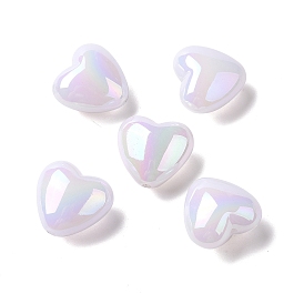 Abs perles en plastique, de couleur plaquée ab , cœur