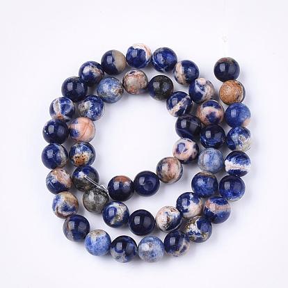 Sodalites naturelles brins de perles, ronde