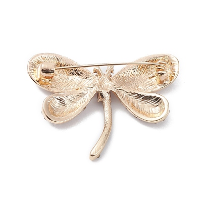 Broche libellule strass, insigne en alliage doré pour vêtements de sac à dos