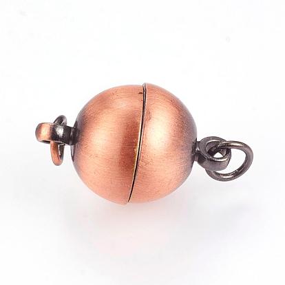 Brass Magnetic Clasps with Loops, Round