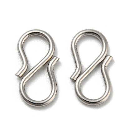 304 Stainless Steel S-Hook Clasps, for Necklace, Bracelet Making