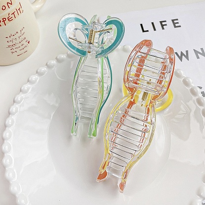 Enamel Bowknot Plastic Large Claw Hair Clips, for Women Girl Thick Hair