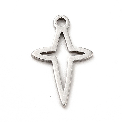 Ion Plating(IP) 201 Stainless Steel Pendants, Star Charms