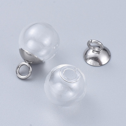 Plastic Bead Cap Pendant Bails, for Globe Glass Bubble Cover Pendants