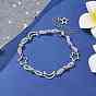 Alloy & Silicone Link Chain Bracelets, Star & Moon Bracelet for Women