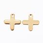 Placage ionique (ip) 304 breloques en croix minuscules en acier inoxydable, croix grecque