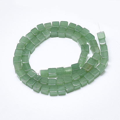 Natural Green Aventurine Beads Strands, Cube