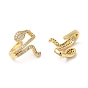 Rack Plating Brass Snake Cuff Earrings with Cubic Zirconia, Lead Free & Cadmium Free