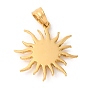 Placage ionique (ip) 304 pendentifs en acier inoxydable, charme du soleil