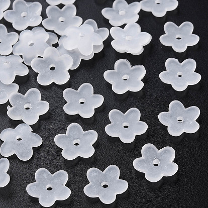 Perles acryliques transparentes, givré, fleur