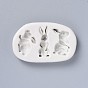 Food Grade Bunny Silicone Molds, Fondant Molds, For DIY Cake Decoration, Chocolate, Candy, UV Resin & Epoxy Resin Jewelry Making, Rabbit