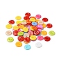 Acrylic Sewing Buttons for Costume Design, Plastic Shirt Buttons, 2-Hole, Dyed, Flat Round