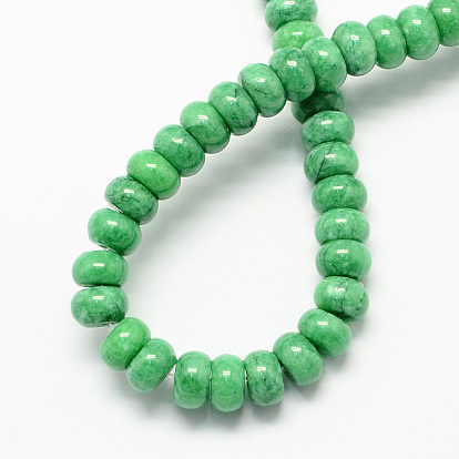 Natural Malaysia Jade Beads Strands, Dyed, Rondelle, 8x5mm, Hole: 1mm, about 60~65pcs/strand, 15.7 inch