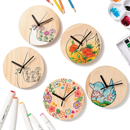 Reloj educativo para colorear DIY creativo para niños.
