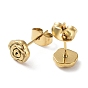 304 Stainless Steel Stud Earrings, Rose Flower