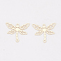 Brass Links Connectors, Etched Metal Embellishments, Long-Lasting Plated, Dragonfly