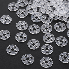 Transparent Resin Snap Fasteners, Flat Round