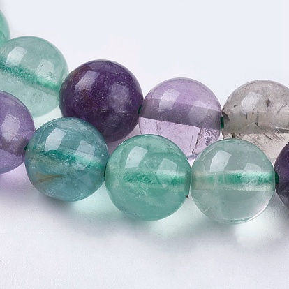 Natural Fluorite Beads Strands, Round