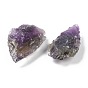 Rough Raw Natural Amethyst Beads, No Hole/Undrilled, Hammered Arrowhead