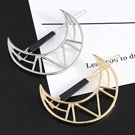 Moon Alloy Hollow Geometric Hair Pin, Ponytail Holder Statement, Hair Accessories for Women Girls