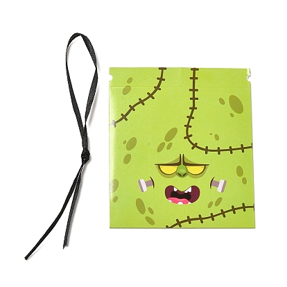 Halloween Cartoon Cardboard Candy Boxes, with Silk Ribbon, Triangle Snake Gift Box, for Halloween Party Supplies