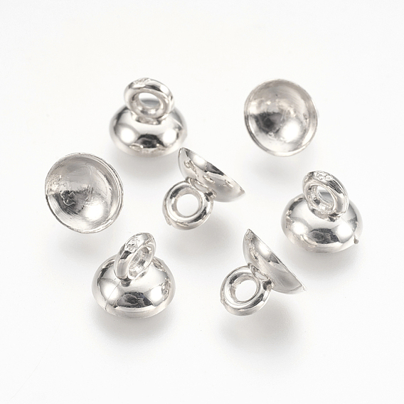 Plastic Bead Cap Pendant Bails, for Globe Bubble Cover Pendants