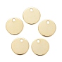 Ion Plating(IP) 304 Stainless Steel Charms, Flat Round, Stamping Blank Tag
