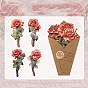 8Pcs 4 Styles Paper Adhesive Flower Decorative Stickers, for Scrapbooking, Photo Frame Notebook Frame Decoration