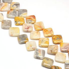 Losange naturelle perles en agate folle brins, 18~19x18~19x6mm, Trou: 1mm, Environ 22 pcs/chapelet, 15.74 pouce