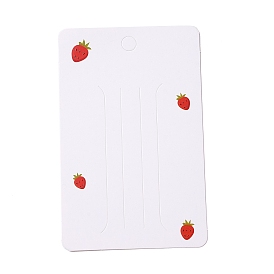 Paper Hair Clip Display Cards, Rectangle with Strawberrty Pattern