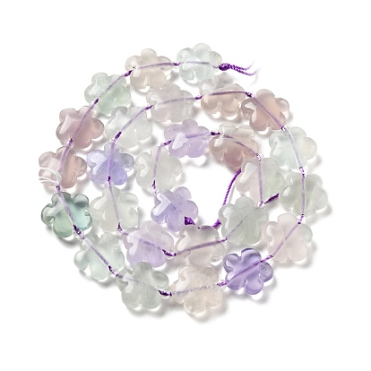 Perlas naturales fluorita hebras, 5-pétalo de flor