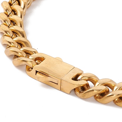 304 bracelet gourmette en acier inoxydable avec fermoir cadenas en strass cristal pour femme