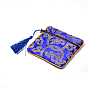 Прямоугольник шелковые мешочки, с монет бисером & кисточка украшения, 12x12x0.4 см