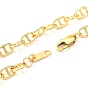 Brass Mariner Link Chains Necklaces, with 304 Stainless Steel Clasps