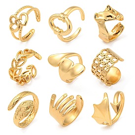 304 Stainless Steel Open Cuff Rings, Golden
