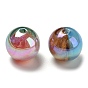 Placage uv perles acryliques opaques irisées arc-en-ciel, perles de paillettes, deux tons, ronde