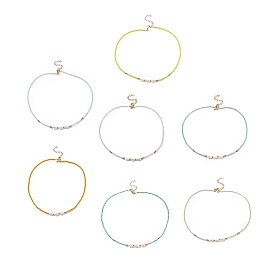 7шт 7 цветной набор ожерелий из натурального жемчуга и стеклянных бусин для женщин
