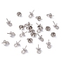 304 Stainless Steel Cup Pearl Peg Bails Pin Pendants, For Half Drilled Beads, 7x4mm, Pin: 0.7mm, Hole: 1.5mm
