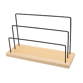 Iron with Wooden Earrings Storage Rack, for Earrings Display Stand