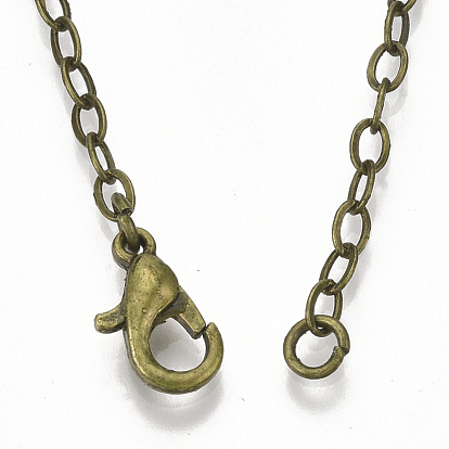 Brass Cable Chain Necklace Making, with Lobster Claw Clasps