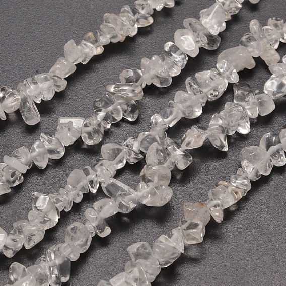 Natural Quartz Crystal Chip Beads Strands, Rock Crystal Beads, 5~8x5~8mm, Hole: 1mm, about 31.5 inch