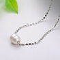 Eau douce naturelle pendentifs de perles, avec chaîne en laiton, 17.9 pouce
