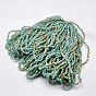 Electroplate Glass Beads Strands, Half Plated, Faceted, Flat Round, 4x3mm, Hole: 1mm