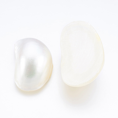 Cabochons en nacre blanche, ovale