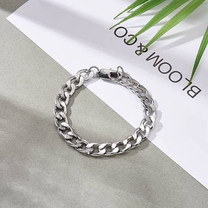304 Stainless Steel Curb Chains Bracelets