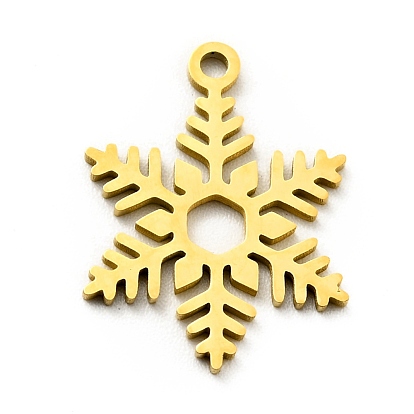 201 Stainless Steel Pendants, Christmas Theme, Snowflake