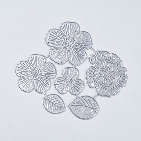 Carbon Steel Cutting Dies Stencils, for DIY Scrapbooking/Photo Album, Decorative Embossing DIY Paper Card, Flower, Leaf with Flower
